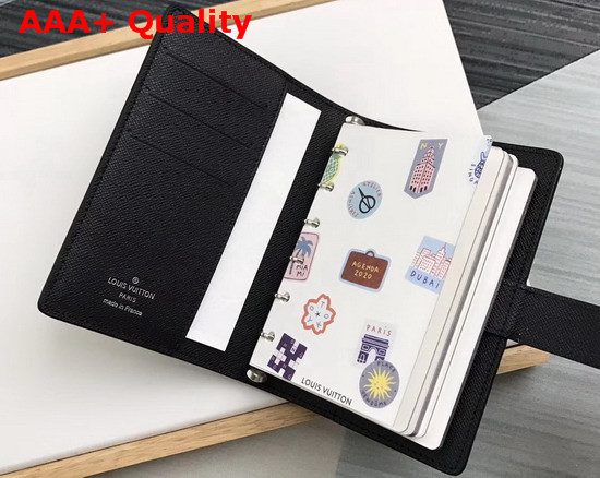 Louis Vuitton Small Ring Agenda Black Epi Leather Cover Replica
