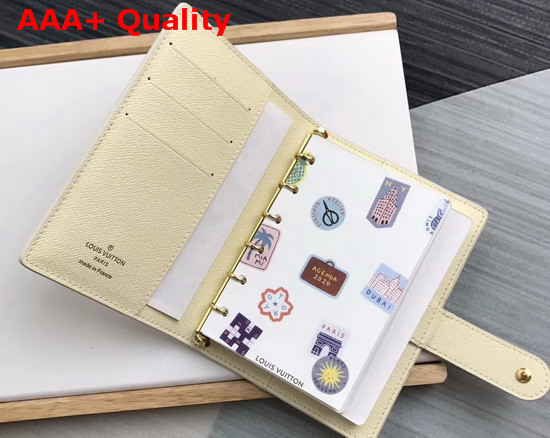 Louis Vuitton Small Ring Agenda Damier Azur Canvas Cover Replica