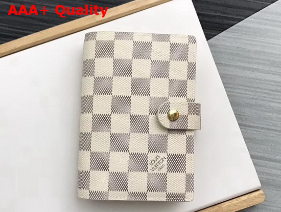 Louis Vuitton Small Ring Agenda Damier Azur Canvas Cover Replica