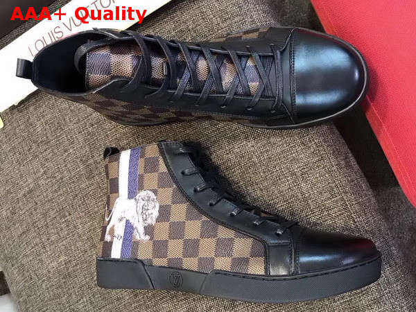 Louis Vuitton Sneaker Boot Match Up Damier Ebene Canvas and Calf Leather 1A2FTQ Replica