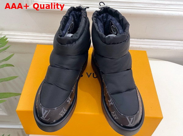 Louis Vuitton Snow Boot in Black Nylon and Monogram Canvas Replica