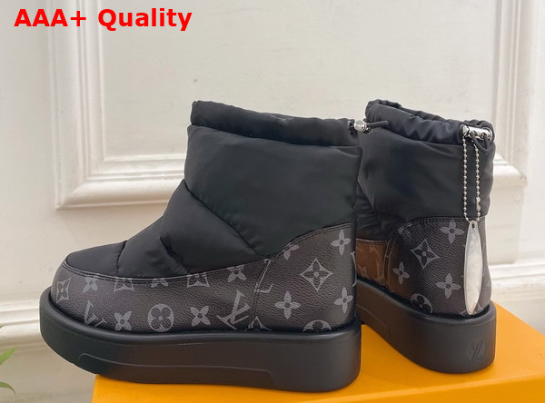 Louis Vuitton Snow Boot in Black Nylon and Monogram Canvas Replica
