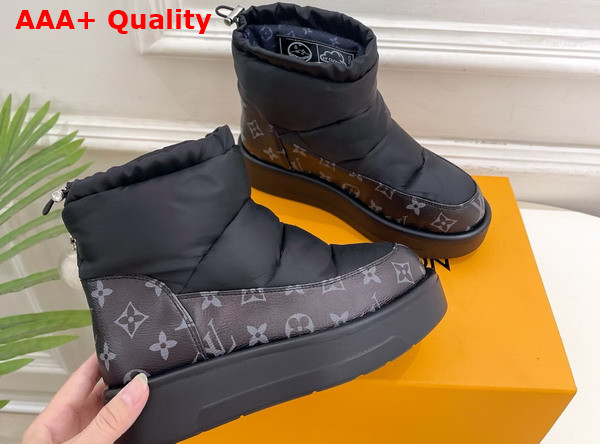 Louis Vuitton Snow Boot in Black Nylon and Monogram Canvas Replica