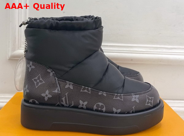 Louis Vuitton Snow Boot in Black Nylon and Monogram Canvas Replica