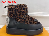 Louis Vuitton Snow Boot in Brown Leopard Print Fabric Replica