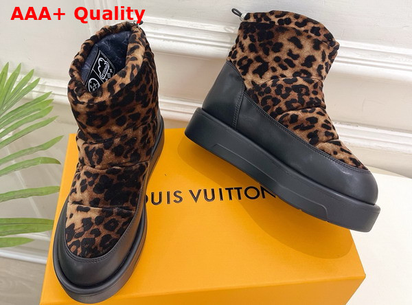 Louis Vuitton Snow Boot in Brown Leopard Print Fabric Replica