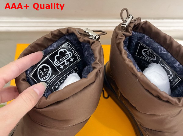 Louis Vuitton Snow Boot in Brown Nylon and Monogram Canvas Replica