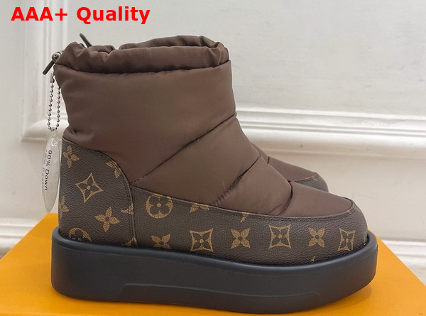 Louis Vuitton Snow Boot in Brown Nylon and Monogram Canvas Replica