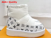 Louis Vuitton Snow Boot in White Nylon and Monogram Canvas Replica
