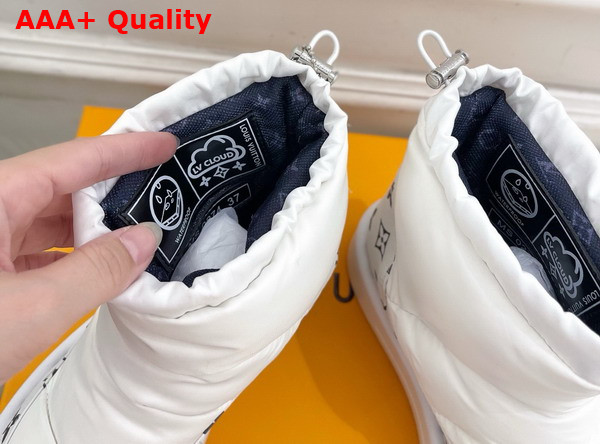 Louis Vuitton Snow Boot in White Nylon and Monogram Canvas Replica