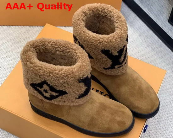 Louis Vuitton Snow Boots Brown Suede and Giant Monogram Shearling Replica