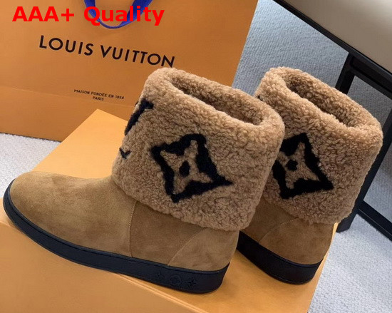 Louis Vuitton Snow Boots Brown Suede and Giant Monogram Shearling Replica