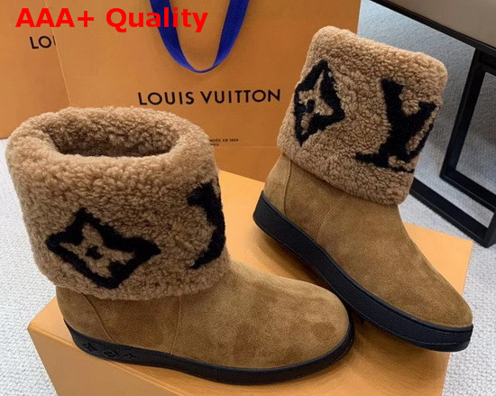 Louis Vuitton Snow Boots Brown Suede and Giant Monogram Shearling Replica