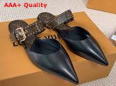 Louis Vuitton Sofia Flat Mule in Black Calf Leather and Patent Monogram Canvas 1A8O0P Replica