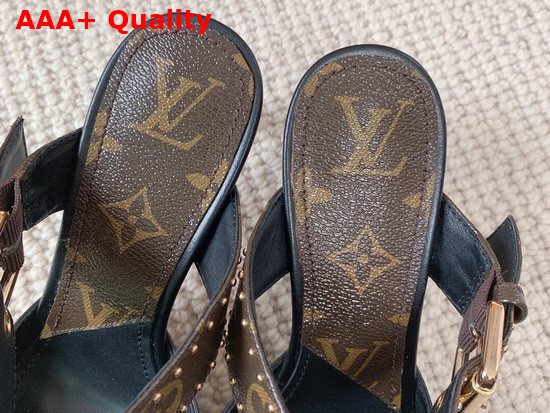Louis Vuitton Sofia Mule in Black Calf Leather and Monogram Canvas 1A8O2G Replica