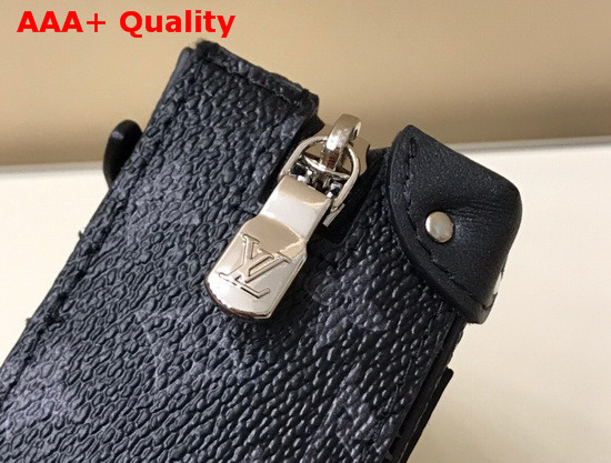 Louis Vuitton Soft Trunk Backpack Bag Charm and Key Holder Gris Monogram Eclipse Canvas M80221 Replica