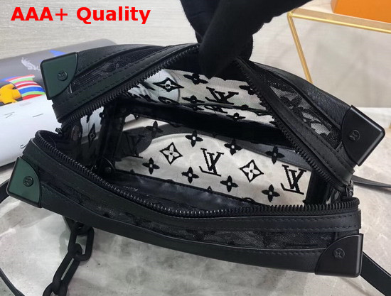 Louis Vuitton Soft Trunk Black Monogram Lace and Calf Leather Replica