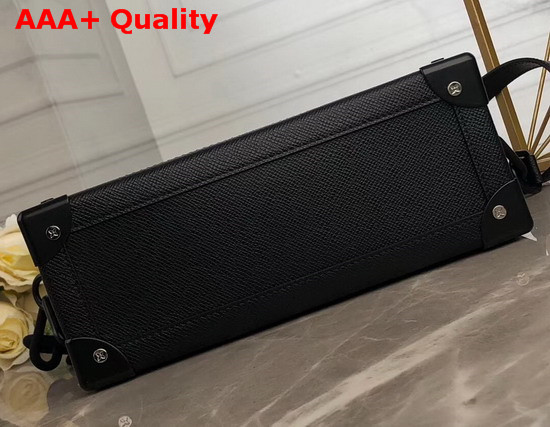 Louis Vuitton Soft Trunk Black Taiga Cowhide Leather with Multicolor Printed Stripe Replica