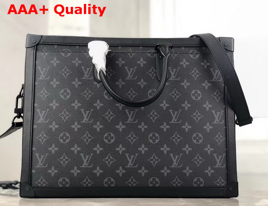 Louis Vuitton Soft Trunk Briefcase Black and Grey Monogram Eclipse Canvas M44952 Replica
