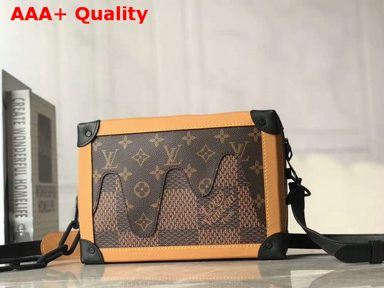 Louis Vuitton Soft Trunk Giant Damier Ebene Canvas and Natural Leather N40381 Replica