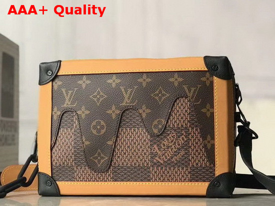 Louis Vuitton Soft Trunk Giant Damier Ebene Canvas and Natural Leather N40381 Replica