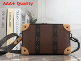 Louis Vuitton Soft Trunk in Brown Taiga Leather and Monogram Canvas Replica