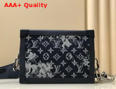 Louis Vuitton Soft Trunk in Monogram Tapestry Canvas with Black Leather Trim M57283 Replica