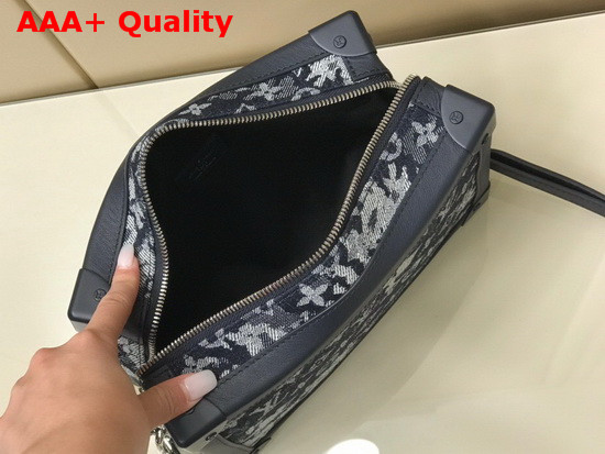 Louis Vuitton Soft Trunk in Monogram Tapestry Canvas with Black Leather Trim M57283 Replica