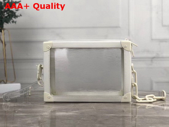 Louis Vuitton Soft Trunk in Powder White Calf Leather and Transparent PVC Replica