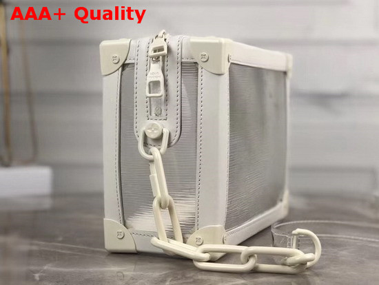 Louis Vuitton Soft Trunk in Powder White Calf Leather and Transparent PVC Replica
