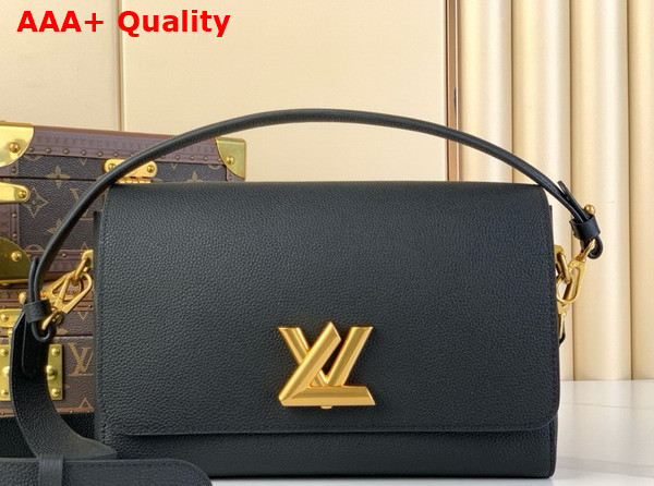 Louis Vuitton Soft Twist Handbag in Black Calfskin M24639 Replica