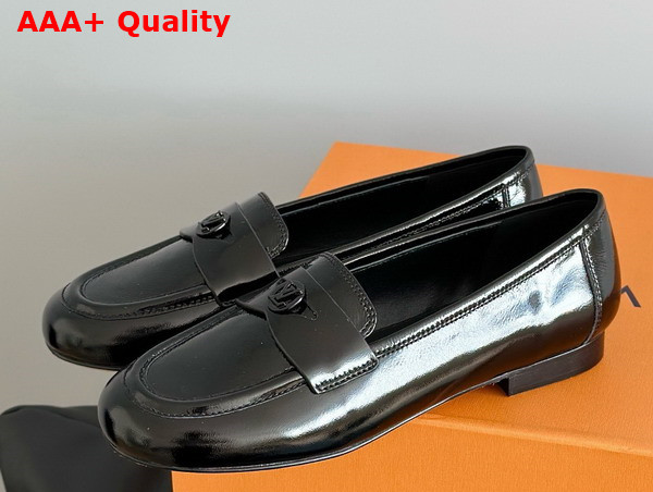Louis Vuitton Soho Flat Loafer in Black Naplak Leather 1ACZQM Replica
