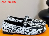 Louis Vuitton Soho Mary Jane Flat Loafer Black and White Hair Calf Leather 1AIERC Replica