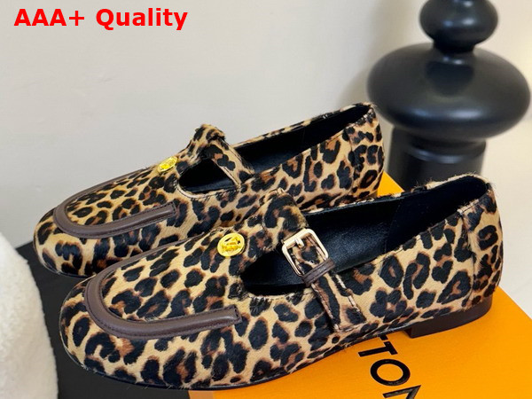 Louis Vuitton Soho Mary Jane Flat Loafer in Brown Hairy Calf Leather 1AIES8 Replica
