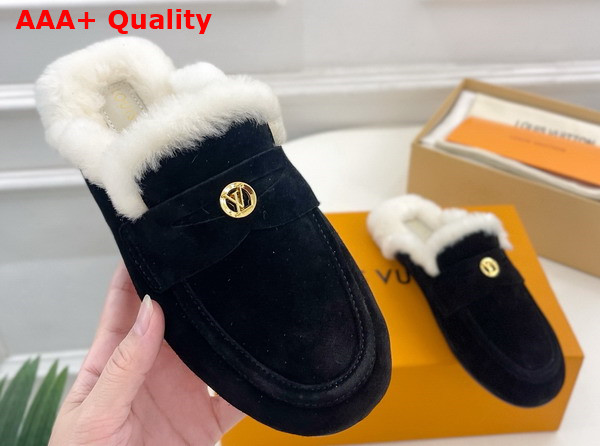 Louis Vuitton Soho Open Back Loafer in Black Suede Calf Leather 1ADC8Y Replica