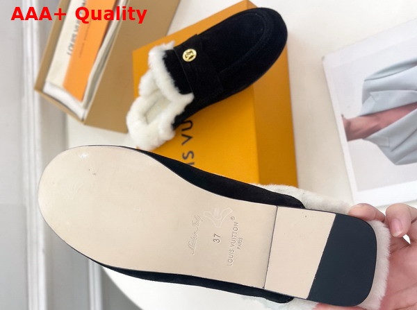 Louis Vuitton Soho Open Back Loafer in Black Suede Calf Leather 1ADC8Y Replica