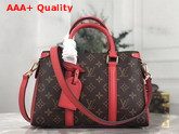 Louis Vuitton Soufflot BB in Monogram Canvas and Red Calf Leather Trim Replica