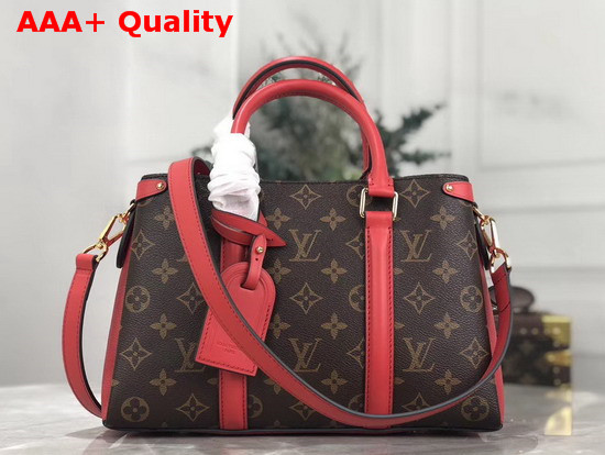 Louis Vuitton Soufflot BB in Monogram Canvas and Red Calf Leather Trim Replica