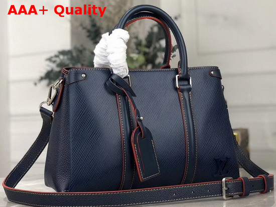 Louis Vuitton Soufflot MM Indigo Coquelicot Epi Leather M55612 Replica