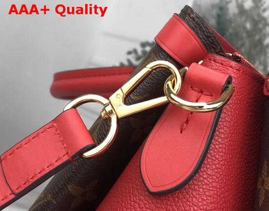 Louis Vuitton Soufflot MM Monogram Coated Canvas and Red Leather Trim Replica
