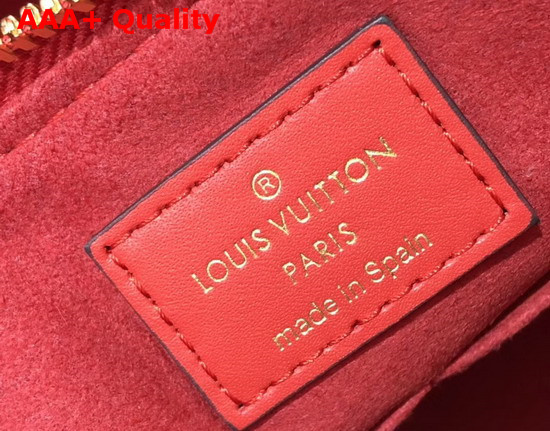 Louis Vuitton Soufflot MM Monogram Coated Canvas and Red Leather Trim Replica