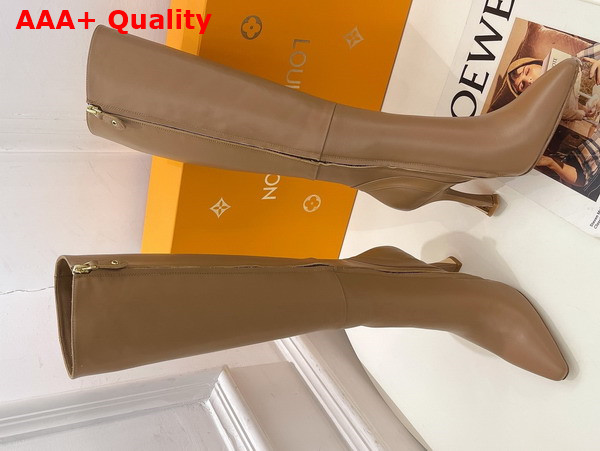 Louis Vuitton Sparkle High Boot in Beige Calf Leather Replica