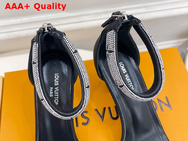 Louis Vuitton Sparkle Sandal in Black Suede Baby Goat Leather and Strass Replica