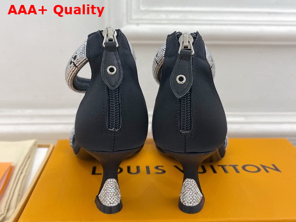 Louis Vuitton Sparkle Sandal in Black Suede Baby Goat Leather and Strass Replica