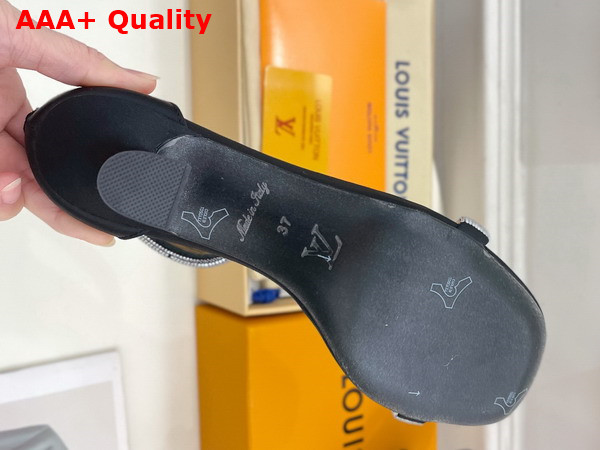 Louis Vuitton Sparkle Sandal in Black Suede Baby Goat Leather and Strass Replica