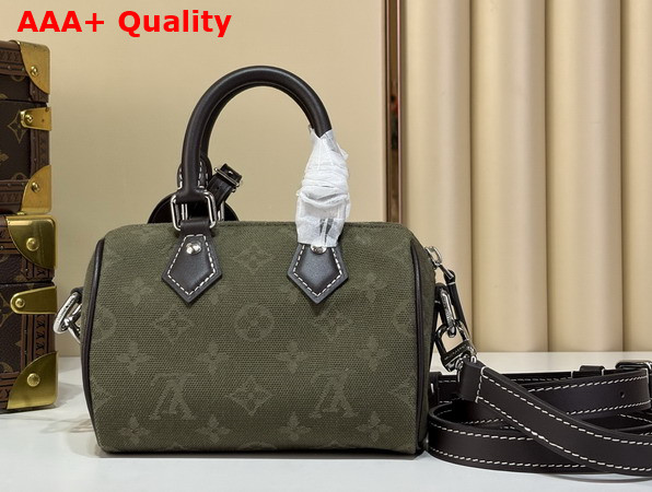 Louis Vuitton Speedy 18 Bandouliere Khaki Green Monogram Surplus Jacquard M2A609 Replica
