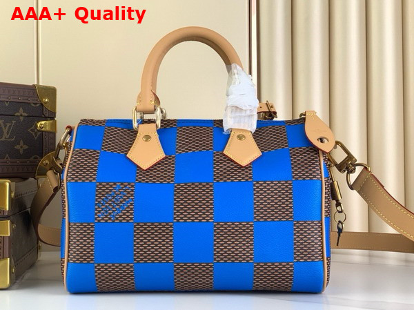 Louis Vuitton Speedy 25 Bandouliere Blue Damier Pop Coated Canvas N40585 Replica