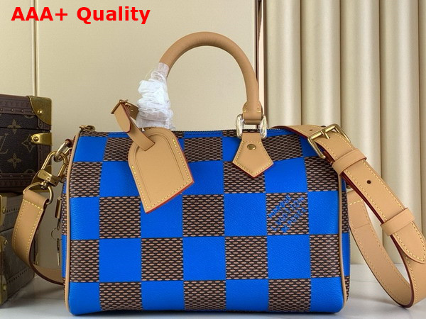 Louis Vuitton Speedy 25 Bandouliere Blue Damier Pop Coated Canvas N40585 Replica