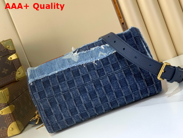 Louis Vuitton Speedy 25 Bandouliere City Bag in Blue Denim with a Patchwork Feel M15276 Replica