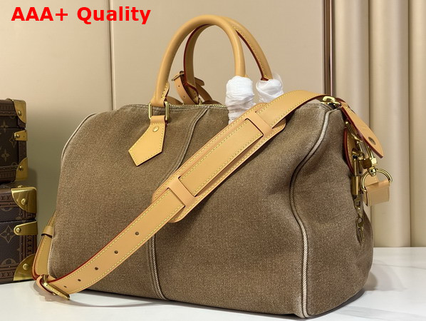 Louis Vuitton Speedy 30 Bandouliere Coffee Bean Brown Denim M29170 Replica